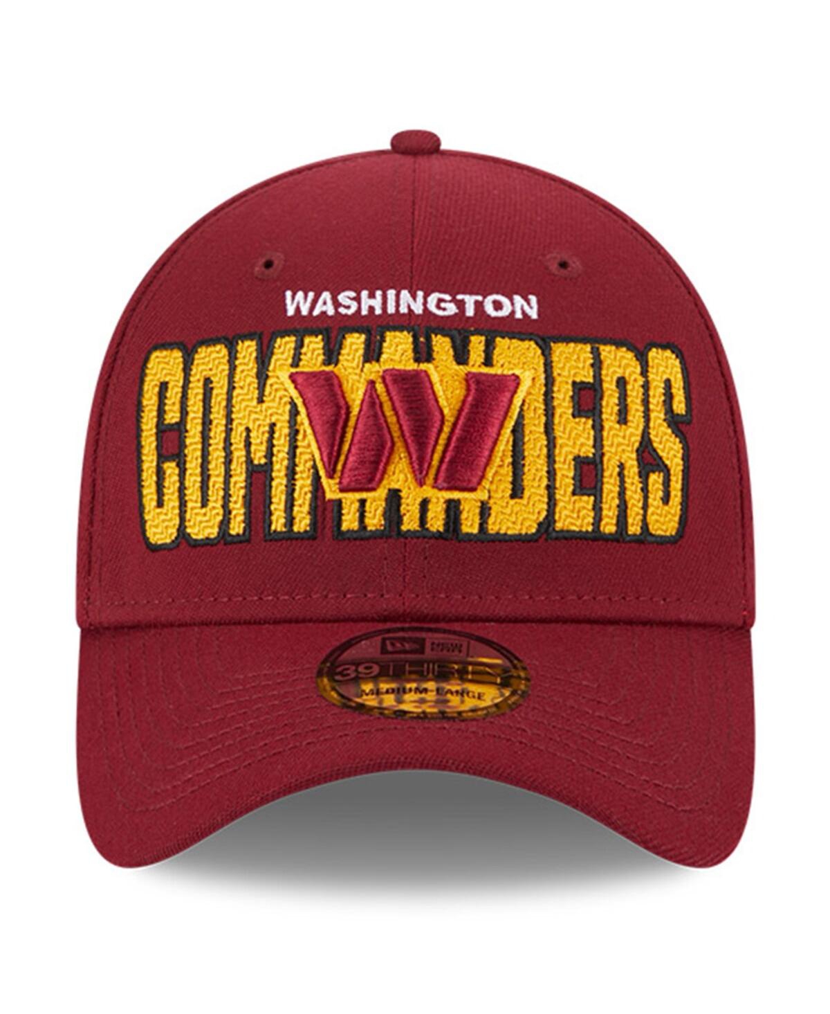 Shop New Era Men's  Burgundy Washington Commanders 2023 Nfl Draft 39thirty Flex Hat