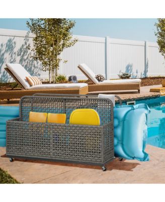 Pool Float Storage with Wheels, Pool Caddy, Dark