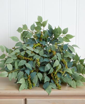 20in. Mixed Ficus and Fittonia Artificial Ledge Plant