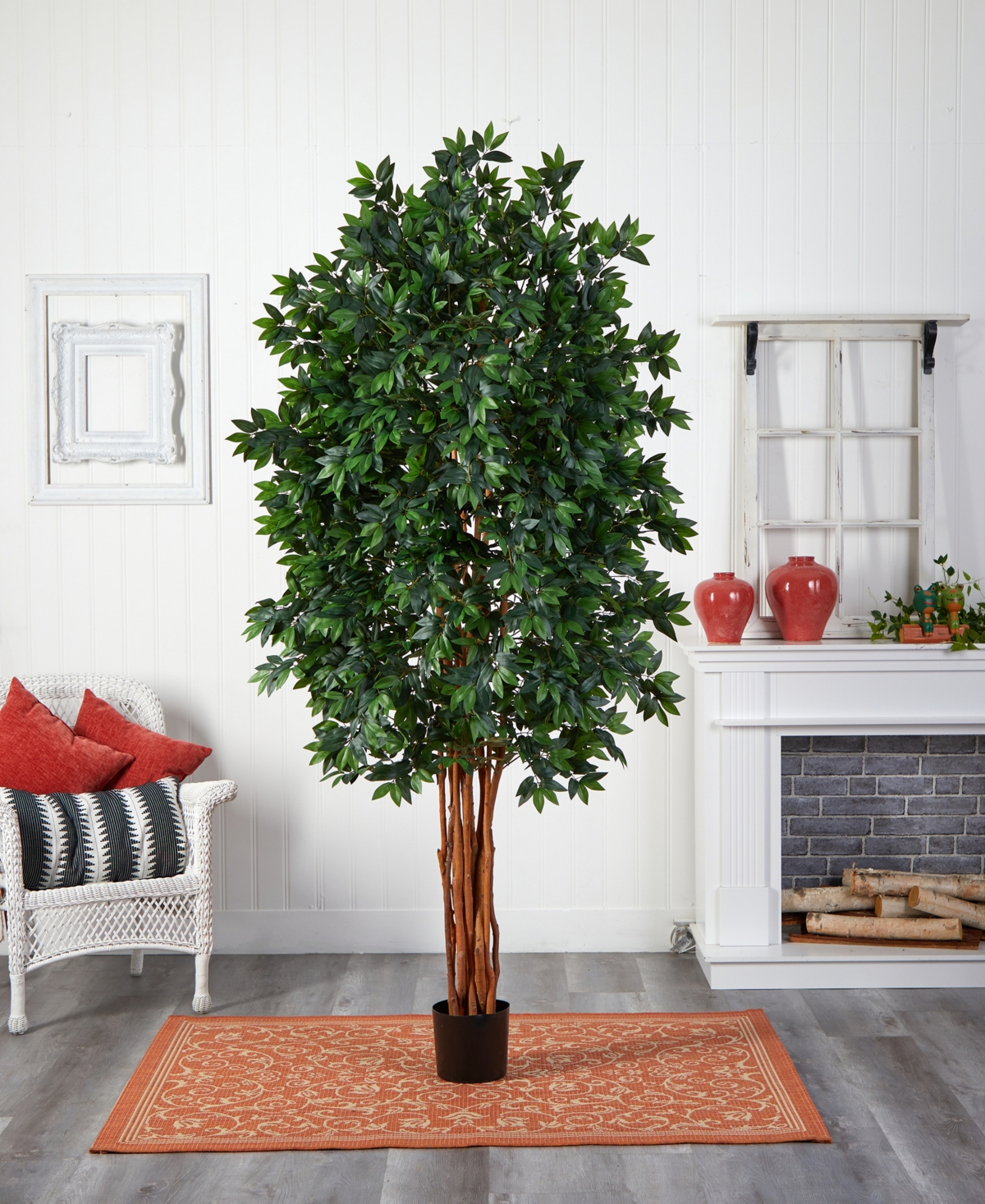 NEARLY NATURAL 7.5' LYCHEE SILK TREE 