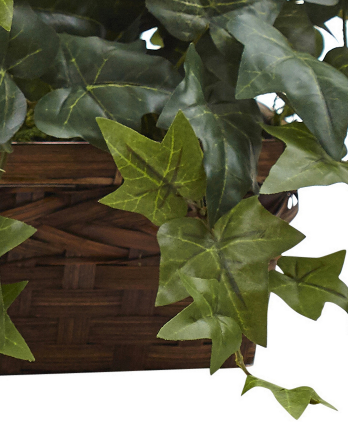 Shop Nearly Natural Puff Ivy W/ Ledge Basket In Green