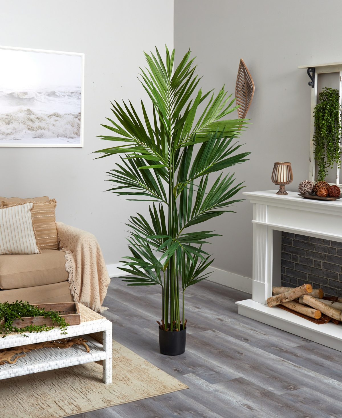 NEARLY NATURAL 7' KENTIA PALM SILK TREE 