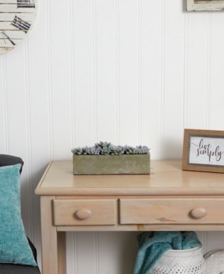 Nearly Natural Succulent Garden w/Textured Concrete Planter