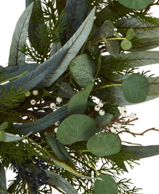 24" Eucalyptus & Mixed Greens Artificial Wreath