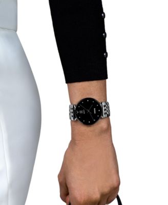 Women's Swiss Florence Classic Diamond (1/20 ct. t.w.) Stainless Steel Bracelet Watch 38mm