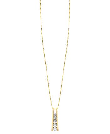 Macy's Five-Stone Diamond Journey Pendant Necklace in 14k Yellow or ...