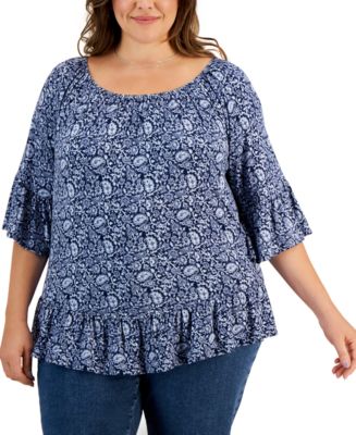 macy's style & co plus size tops