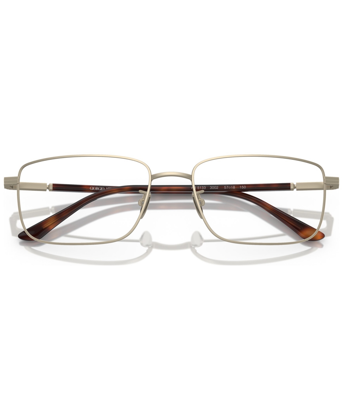 Giorgio Armani Men's Rectangle Eyeglasses, Ar5133 55 In Matte Pale Gold-tone