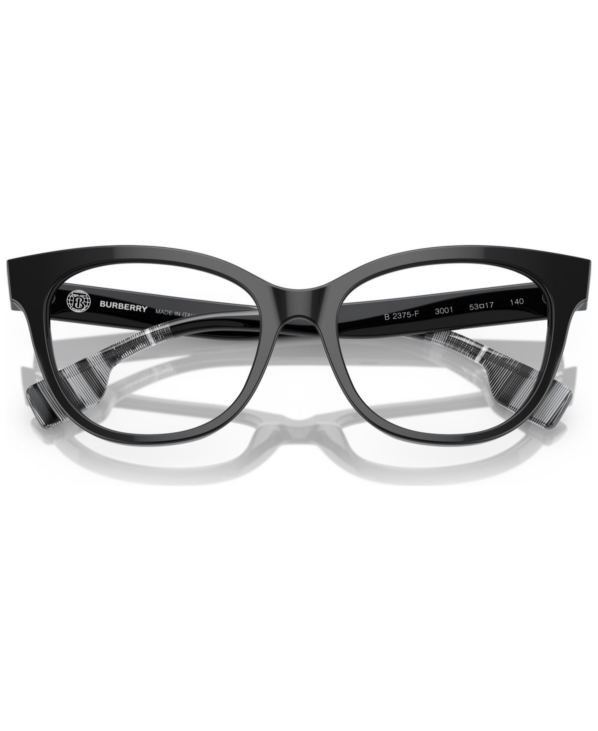 BURBERRY WOMEN'S CAT EYE LOW BRIDGE FIT EYEGLASSES, BE2375F 53 