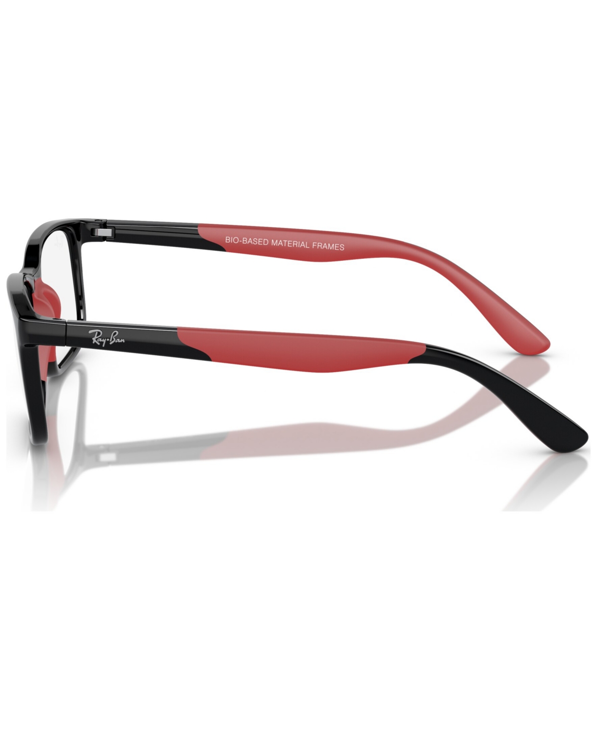 Ray-ban Jr Kids Rectangle Eyeglasses, Rb1621 47 In Black On Red