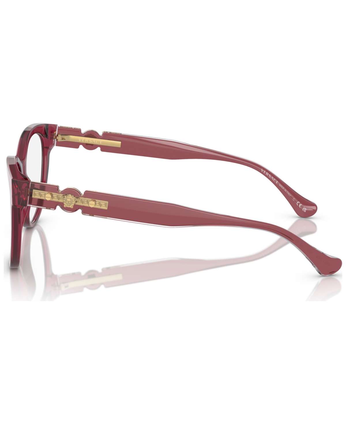 Versace Women's Cat Eye Eyeglasses, Ve3304 53 In Transparent Red