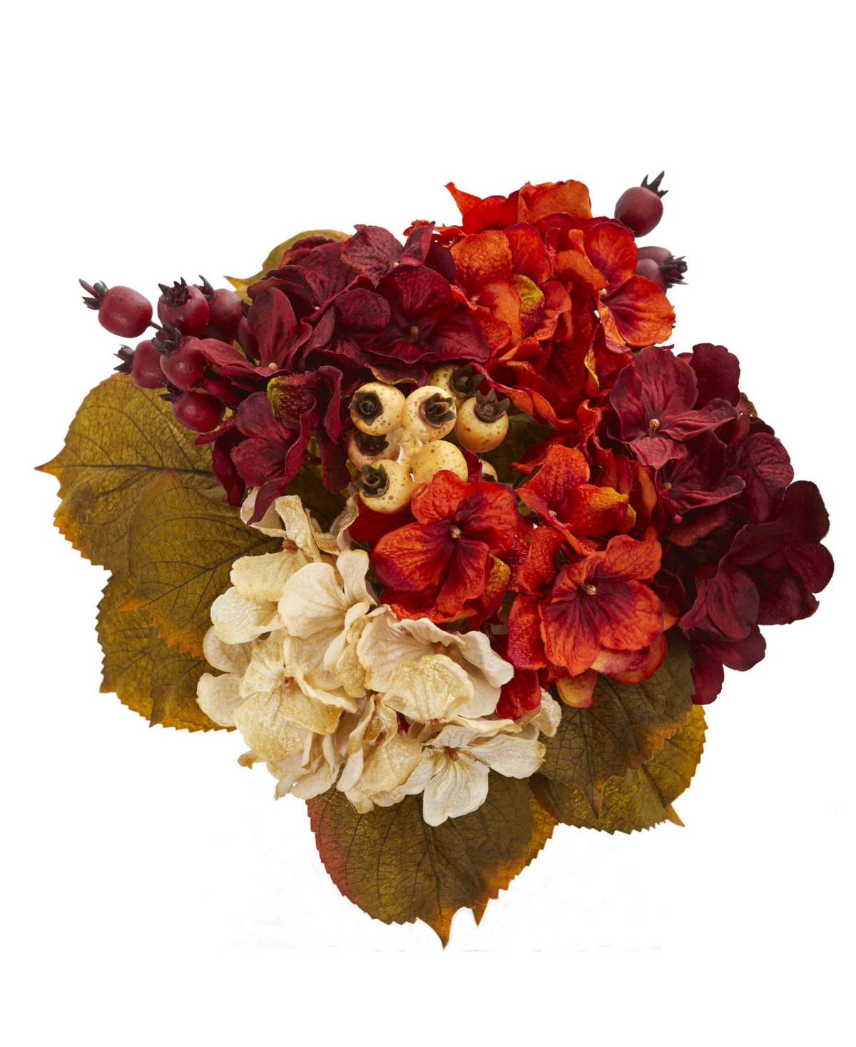 Nearly Natural 16-in. Autumn Hydrangea Berry Bouquet Artificial Flower, Set Of 2 In Assorted