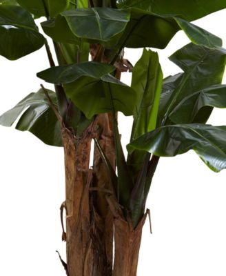 7' Indoor/Outdoor UV-Resistant Giant Triple-Stalk Artificial Banana Tree
