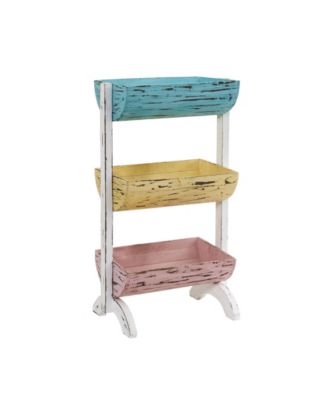 Nearly Natural - 23-In. Three Shelf Farmhouse Multipurpose Stand/Planter