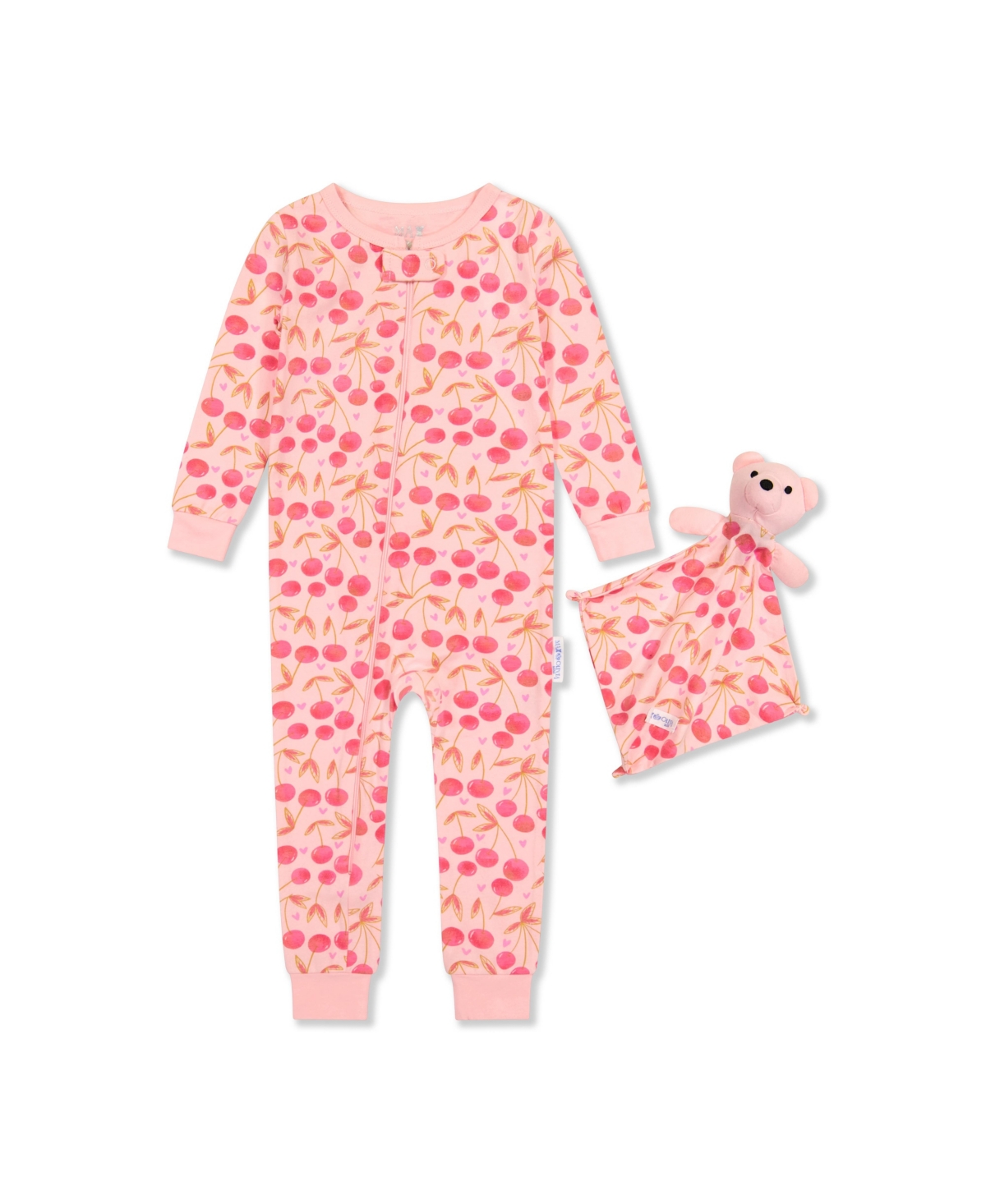 Max & Olivia Baby Girls 1 Piece Snug Fit Pajama With Matching Blankie Baby In Pink