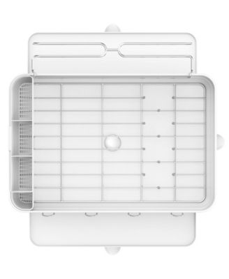 Steel Frame Kitchen Dish Drying Rack with Swivel Spout Drain