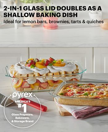 2 Pyrex baking dishes with handles and lids - 9x13 and 7x11