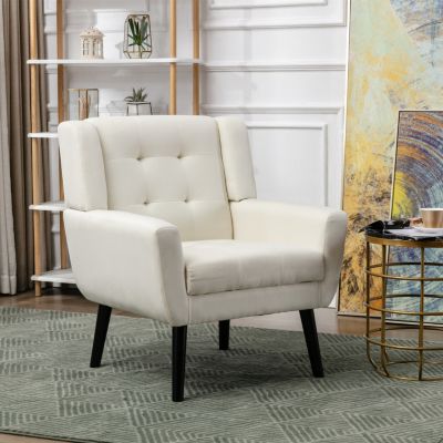 Ergonomic Linen Accent Chair for Home