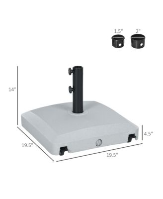 Patio Umbrella Base with Wheels, 53lbs Water or 66lbs Sand Filled, Heavy Duty Outdoor Umbrella Stand Holder, Gray