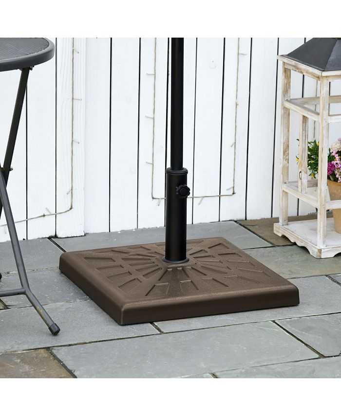 Outsunny 42lbs Resin Patio Umbrella Base, 20" Square Outdoor Umbrella