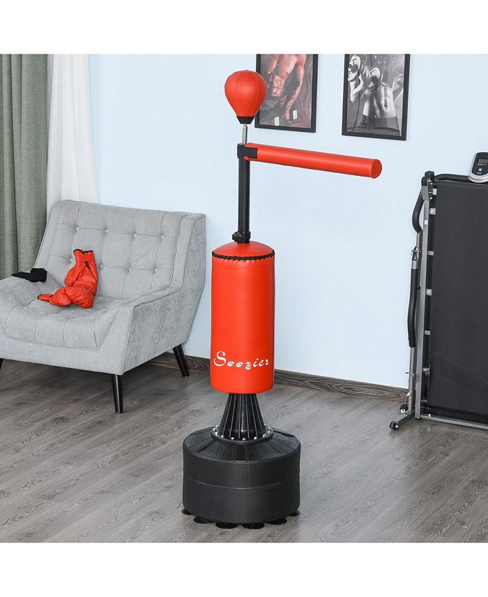 Soozier Boxing Bag Freestanding Punch Bag with Reflex Bar, Gloves ...