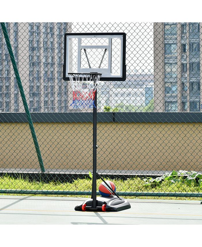 Soozier Basketball Hoop System Stand with Height Adjustable 5.5FT7.5FT