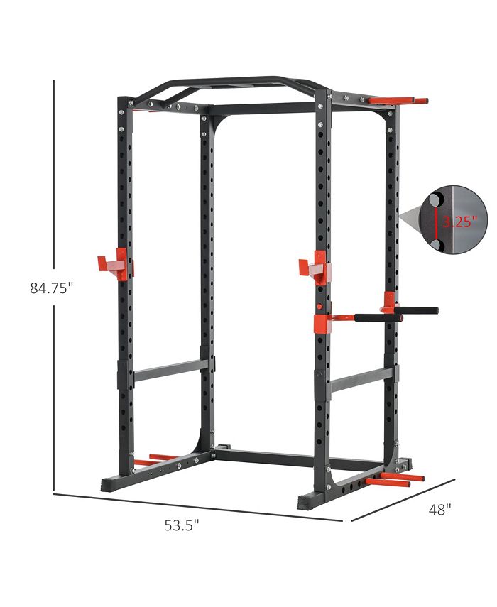 Soozier Adjustable Power Tower Dip Station Pull Up Bar Squat Rack Power
