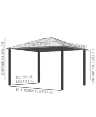 10x12 Polycarbonate Hardtop Gazebo, Gazebo Canopy with Aluminum Frame, Curtains and Netting for Garden, Patio, Backyard, Beige
