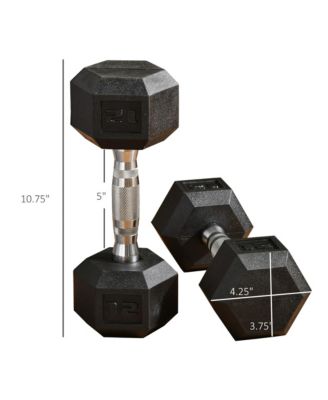 Hex Rubber Dumbbell Set with Ergonomic Handles
