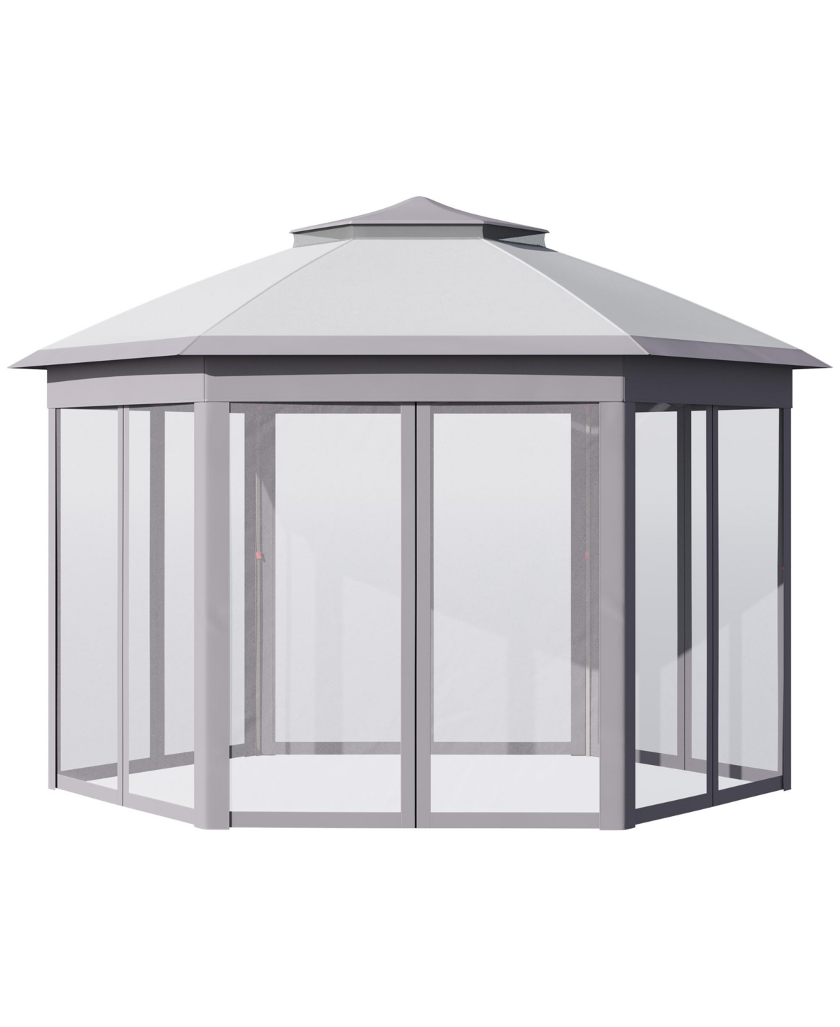 13'x11' Pop Up Gazebo, Double Roof Canopy Tent with Zippered Mesh Sidewalls, Height Adjustable and Carrying Bag, Event Tent for Patio Garden