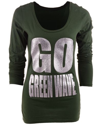 Blue 84 Women's Long-Sleeve Tulane Green Wave Flicker T-Shirt
