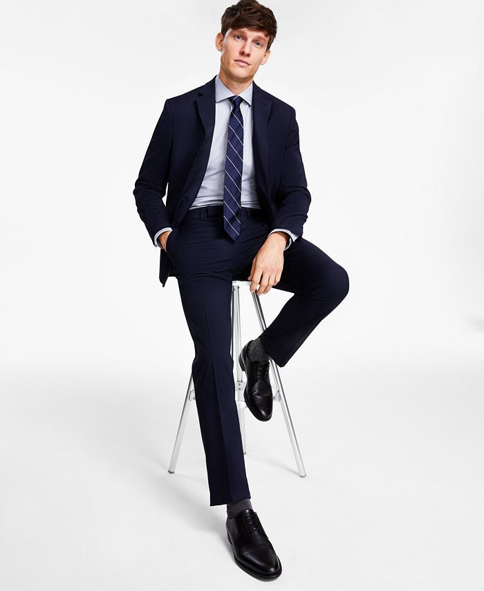 Men's Suits Suits Suit Two-Piece Dress Stage Performance Business ?Suit  Slim Fit 2 Piece Casual Suits One Button Blazer (Small,Black) at   Men's Clothing store