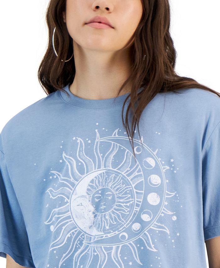 Self Esteem Juniors' Celestial Graphic Boxy Crop T-Shirt - Macy's