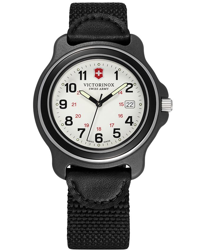Victorinox Swiss Army Men s Original Black Nylon Strap Watch 43mm