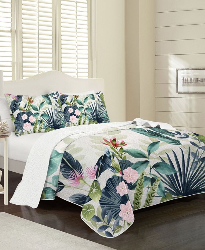 Elise and James Home Caicos Tropical Palm Wrinkle Resistant 3 Piece ...