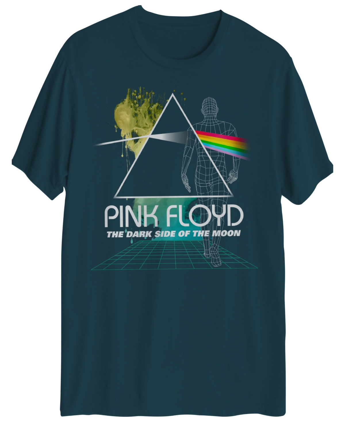 Hybrid Men's Pink Floyd Short Sleeves T-shirt In Evergreen