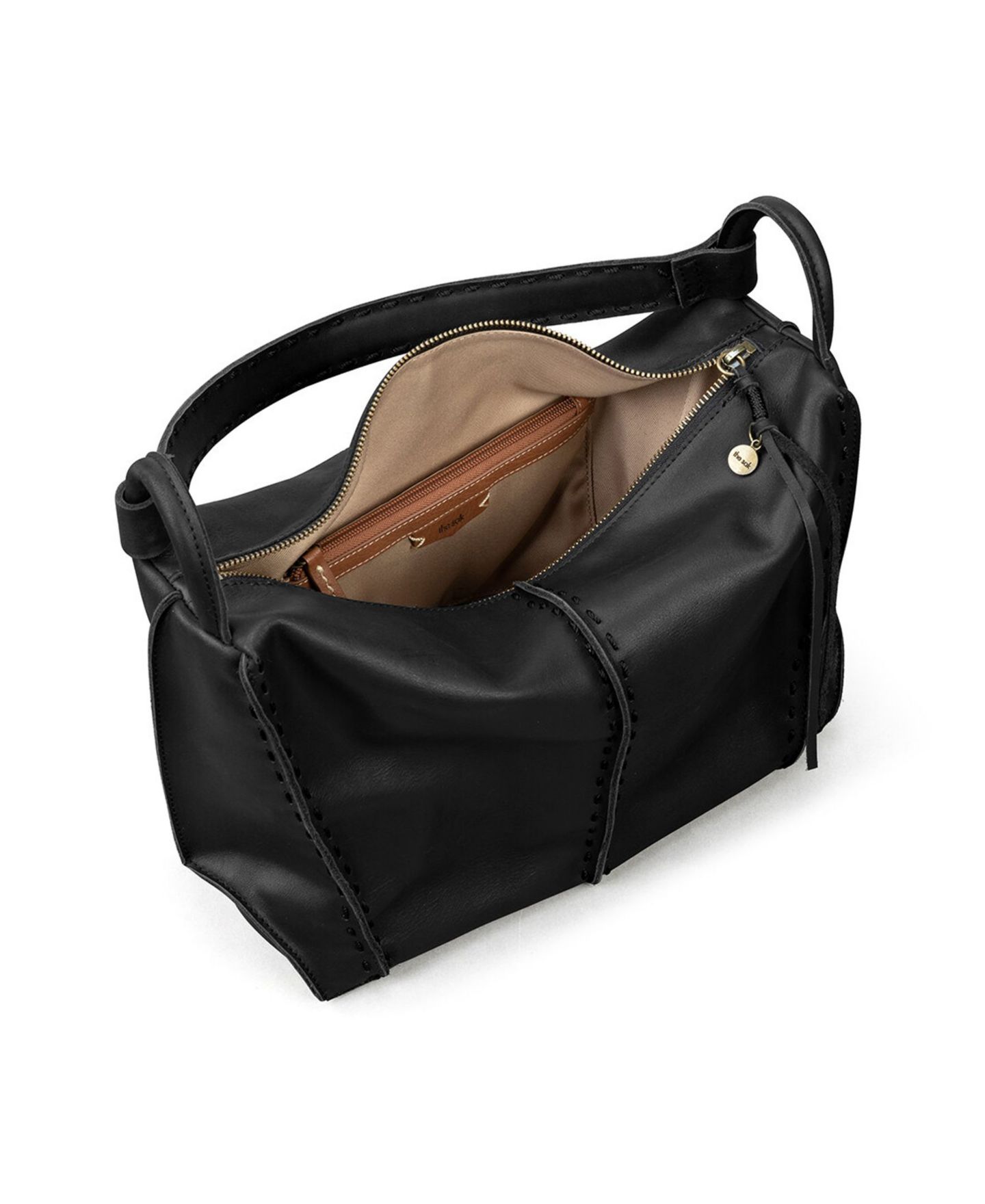 Женская сумка The Sak Los Feliz Leather Medium Hobo, цвет: Чёрный — фото 4