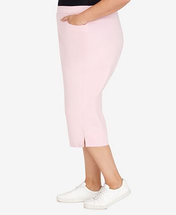 Alfred Dunner Super Stretch Denim Fringe Capri Pant - Plus