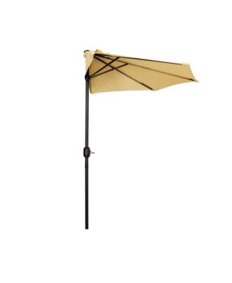 9 Ft Outdoor Patio Half Market Umbrella with Crank