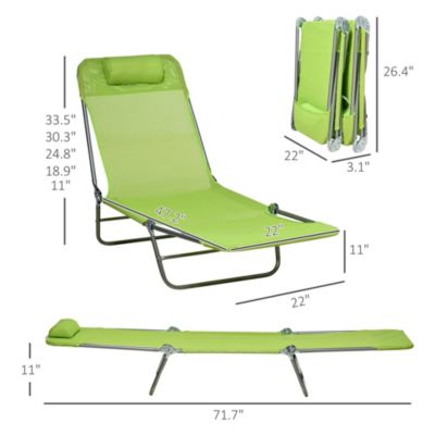 2-Piece Folding Chaise Lounge, Reclining Pool Chairs,