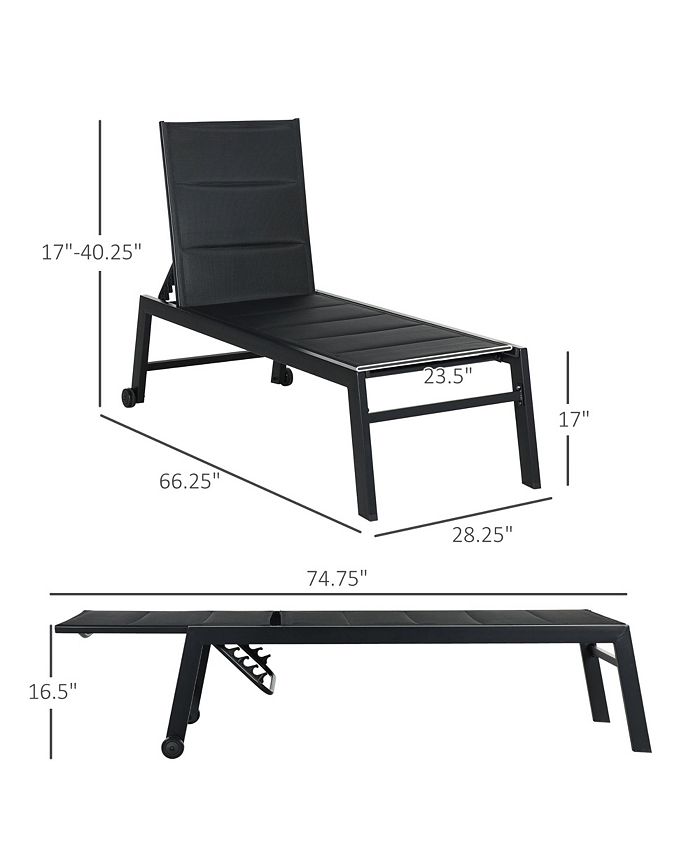 Outsunny Outdoor Chaise Lounge Chair, Pool & Sun Tanning Chair with