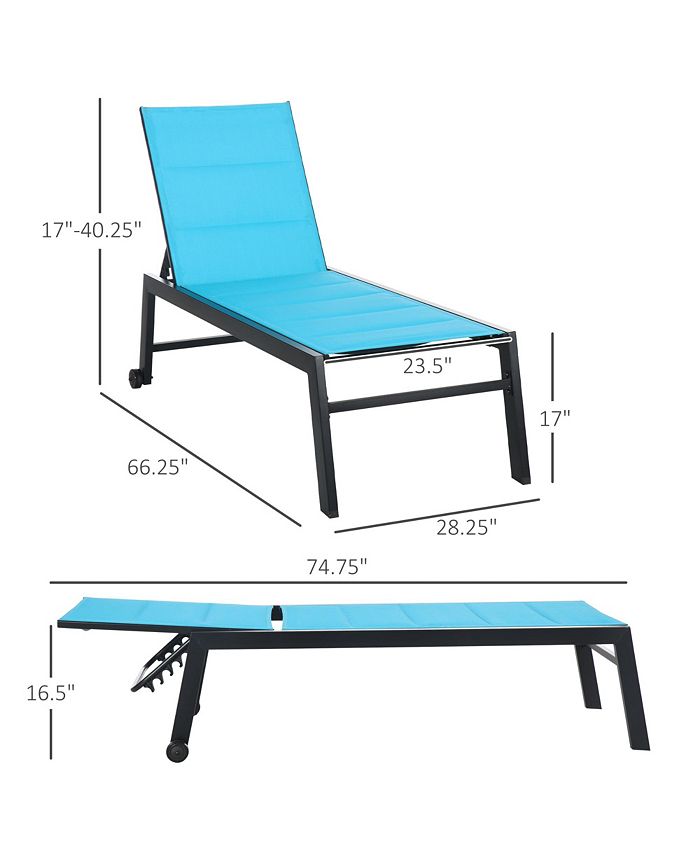 Outsunny Outdoor Chaise Lounge Chair, Pool & Sun Tanning Chair with
