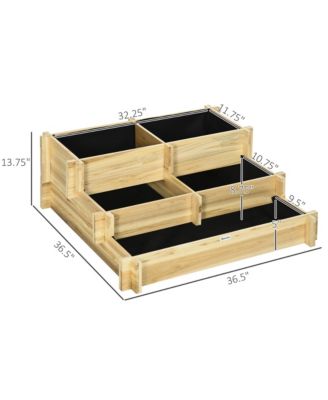 3 Tier Raised Garden Bed for Vegetables, Natural