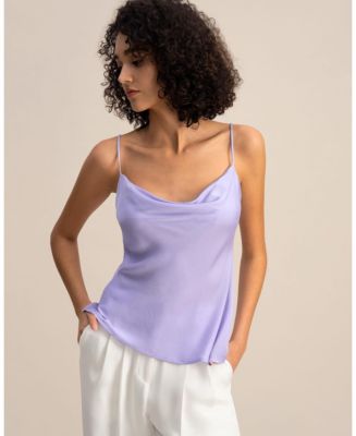 Camisole With Back Cowl And High Slit Skirt