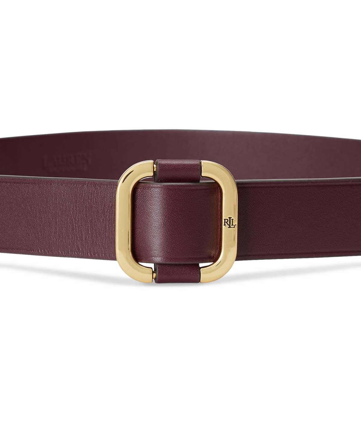 Shop Lauren Ralph Lauren Women's Leather Slide-buckle Belt In Brown,brass