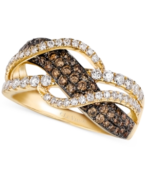 image of Le Vian Chocolate and White Diamond Woven Ring in 14k Gold (1 ct. t.w.)