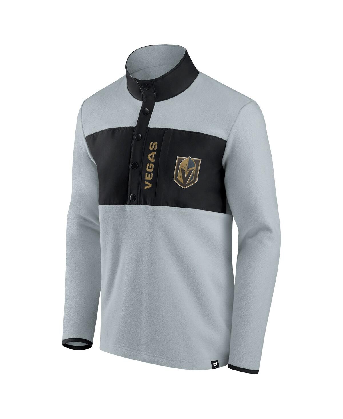 Men's Fanatics Black Vegas Golden Knights Omni Polar Fleece Quarter-Snap Jacket - Black