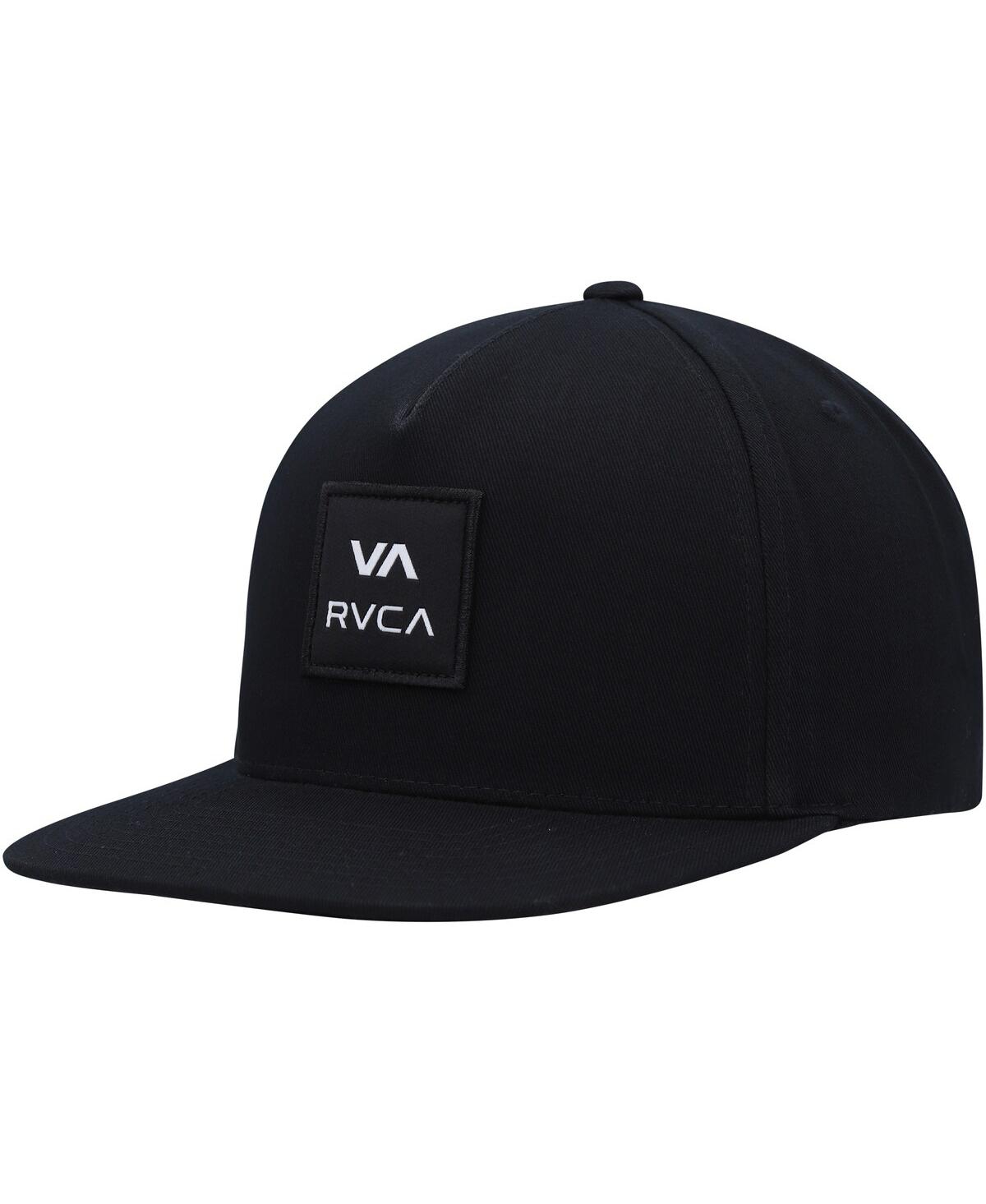 Rvca Men's Black Square Snapback Hat In Black