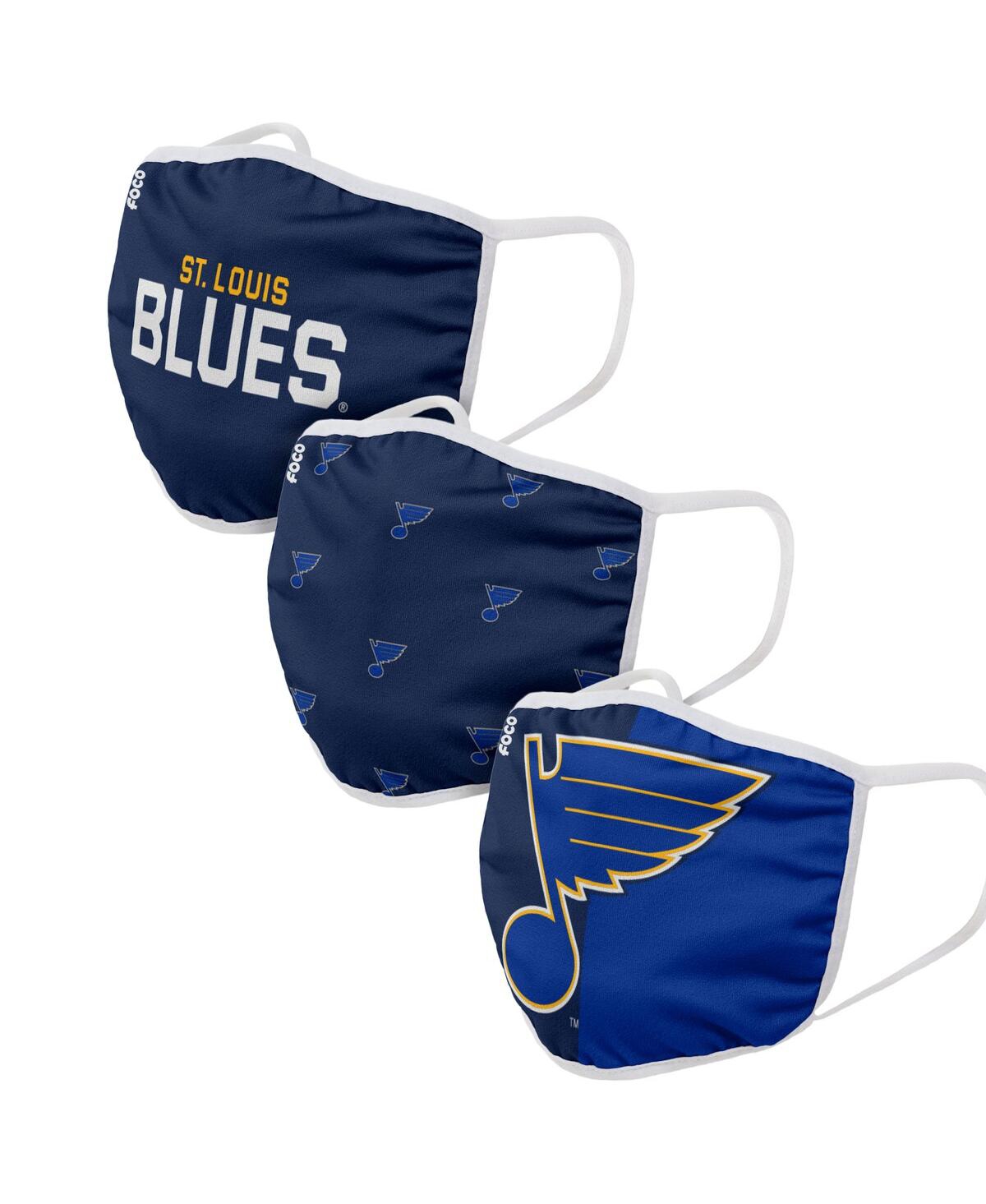 Men's and Women's Foco St. Louis Blues Face Covering 3-Pack - Blue