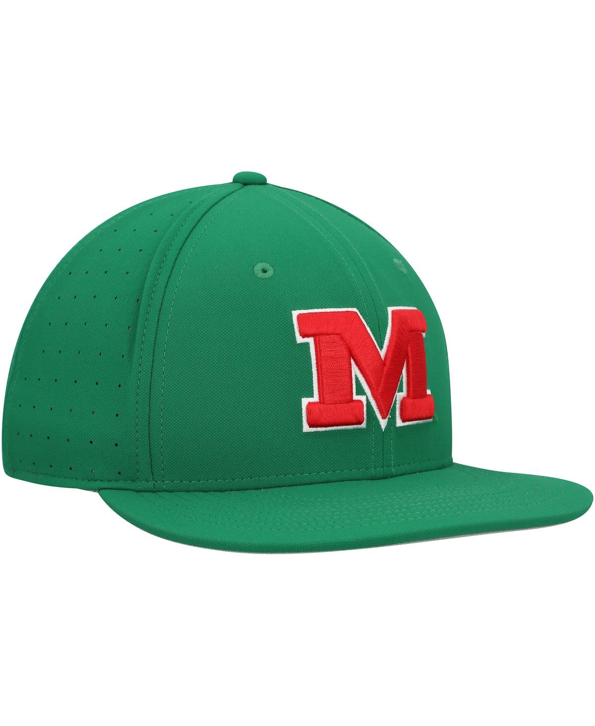 Shop Nike Men's  Green Ole Miss Rebels Aero True Baseball Performance Fitted Hat